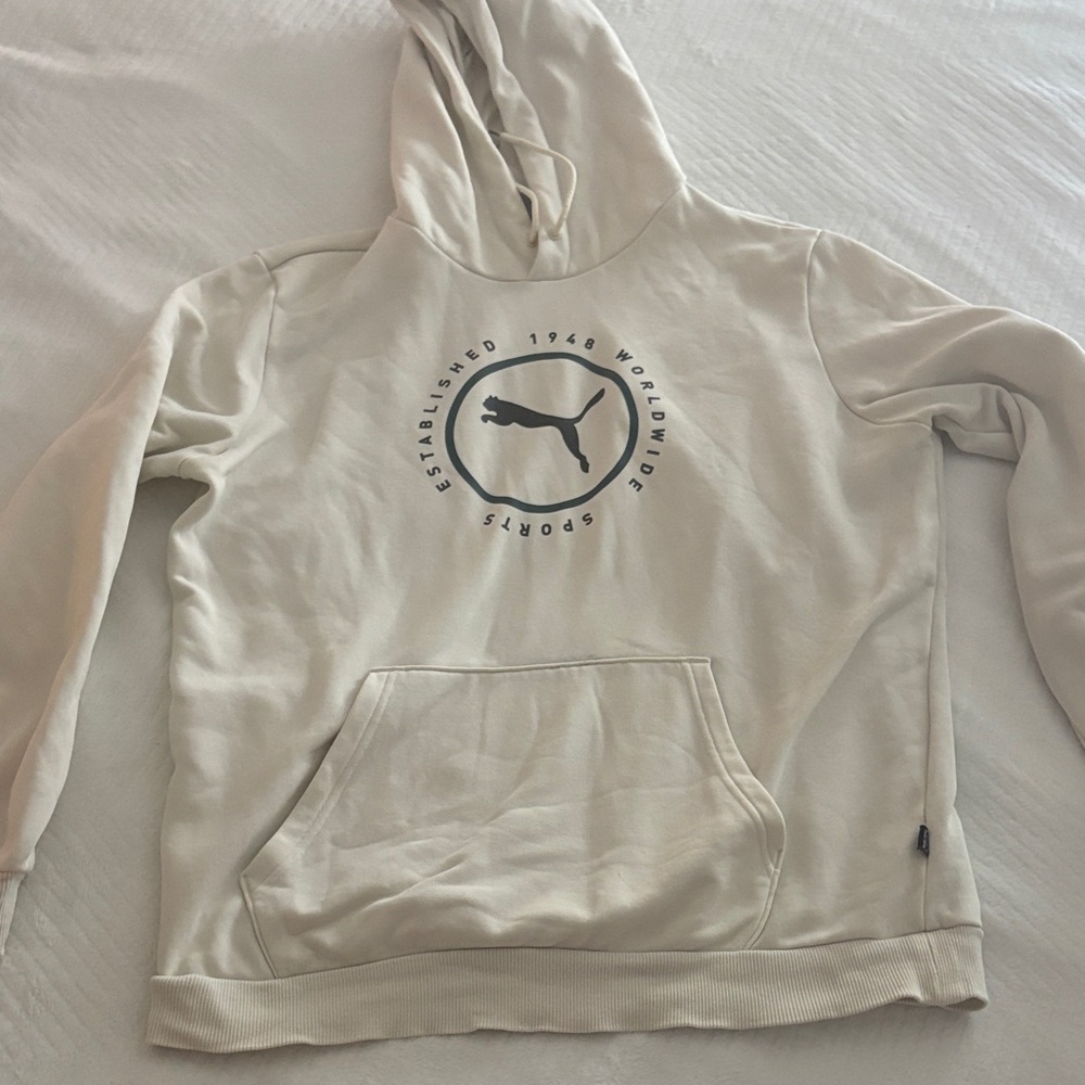 Puma Cream Hoodie with Logo